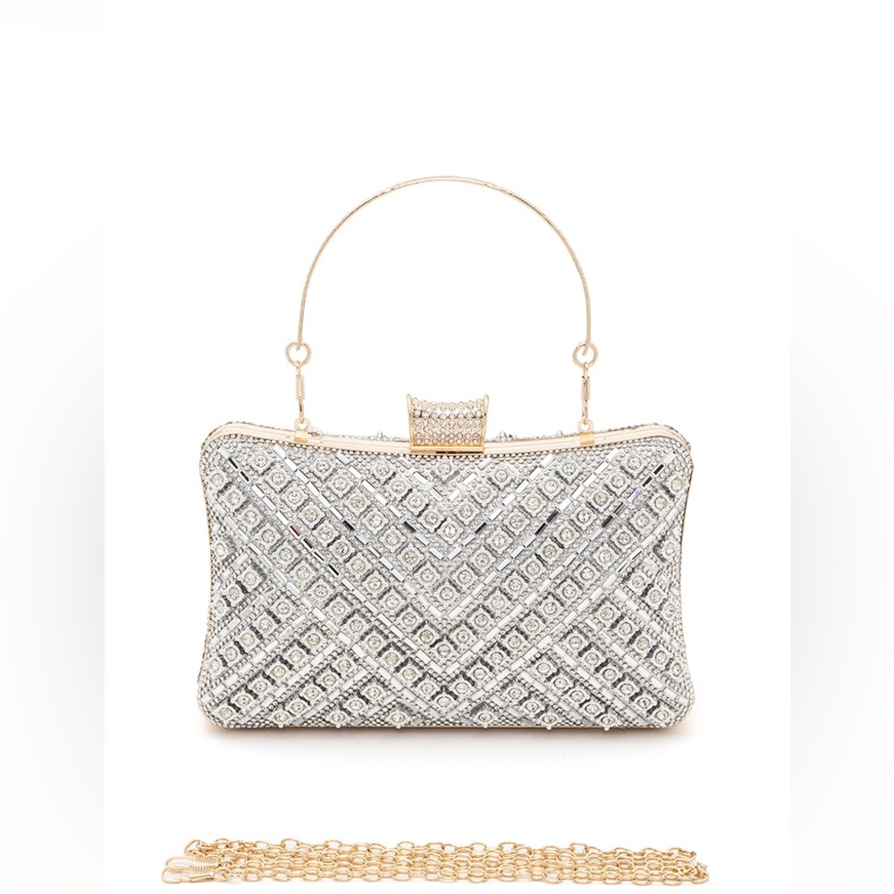 Rhinestone Top Handle Clutch - Picture 2 of 6